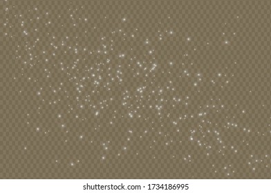 Gold sparks glitter special light effect. Vector sparkles on transparent background. Christmas abstract pattern. Sparkling magic dust particles.