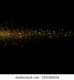 Gold sparks and golden stars glitter special light effect. Vector sparkles on transparent background. Christmas abstract.