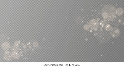 Gold sparks and golden stars glitter special light effect. Vector sparkles on transparent background. Christmas abstract. dust	
