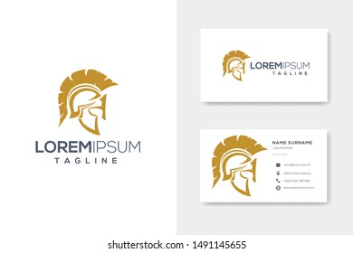 Gold Spartan Helmet Luxury Logo Vector