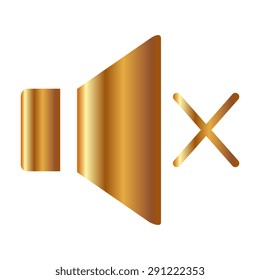 Gold Speaker icon. Vector illustration
