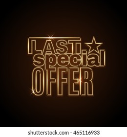 gold special discount vector template of sale discount emblem in gold neon design gold special discount classical midnight isolated black scene nocturnal mark warehouse deal blue glowing luxurious lig