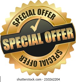 Gold Special Offer Sign Stock Vector (Royalty Free) 210262204 ...