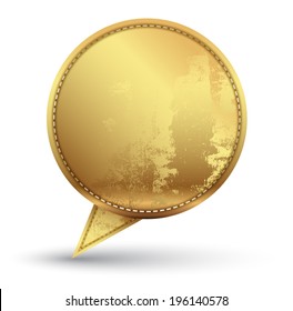 Gold speech circle with texture embroidery. Can use for promotion.