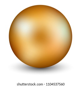 Gold sphere. A golden ball on a white background.