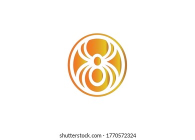 Gold Spider in Circle Shape