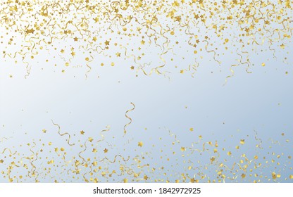 Fondo Gris De La Espiral De Oro Que Cae El Vector. Ilustración De Cinta Brillante. Plantilla Aislada De Optimización. Planta Voladora Amarilla.