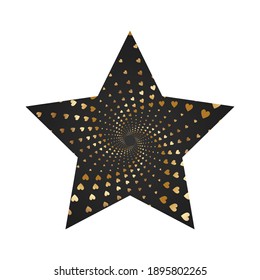Gold spiral  on dark background, Vector illustration