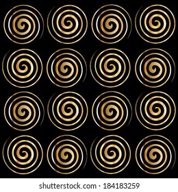 Gold Spiral Patterns white Background