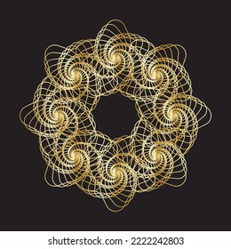 La corona del Spirografo de oro. Ilustración vectorial.