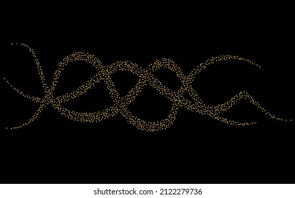 Gold Splash Abstract Vector Black Background. Glamour Circle Banner. Yellow Confetti Golden Card. Dust Rich Backdrop.