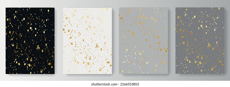 Gold splash background collection. Vector illustration 