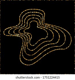 Fondo negro festivo de salpicaduras de oro. Postal de punto brillante. Confetti amarillo textura moderna. Pancarta Polka Happy.