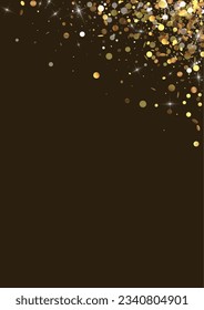 Fondo De Lujo Del Vector De Glamour Gold Splash. Ilustración De Razas Ricas. Postal con efecto luminoso amarillo. Invitación brillante redonda.