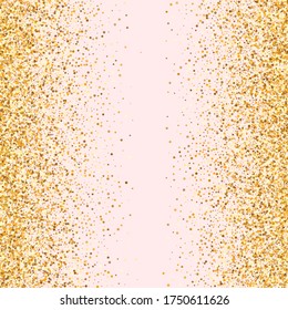 Fondo rosa del vector de salpicaduras doradas. Ilustración de espuma de Navidad. Fondo Amarillo Redondo Moderno. Pancarta de las novias de polvo.