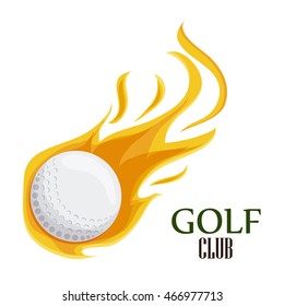 Gold sport concept represented by white ball with flame icon. Colorfull and flat illustration.