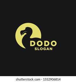 gold spot circle dodo bird logo black icon design vector