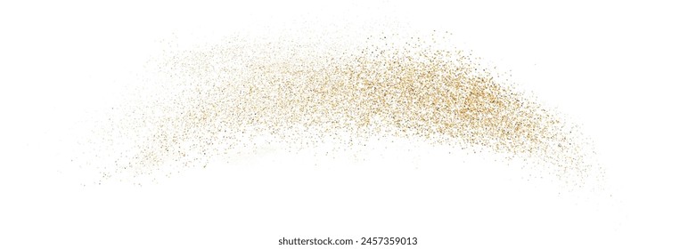 Goldspray mit Glitzer auf weißem Hintergrund PNG. Golden magic star dust. Eine helle Explosion von Glitzer. Funkelndes Feuerwerk. Vektorillustration