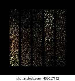 Gold spray paint splatter. Spray paint Isolated on white background. Various spray paint graffiti decorative splatters. Vector spray splatter, easy recolor.