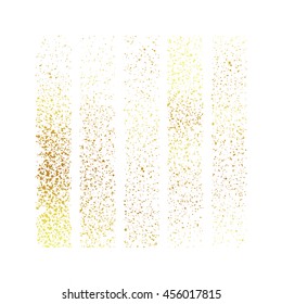 Gold spray paint splatter. Spray paint Isolated on white background. Various spray paint graffiti decorative splatters. Vector spray splatter, easy recolor.