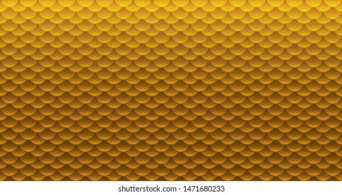 Gold squama. Seamless pattern with golden cells. Vector