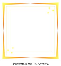 Gold square frame, photo frame, border