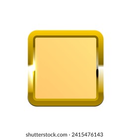 Marco Glosado Cuadrado De Oro Con Efecto Ligero. Vector EPS10