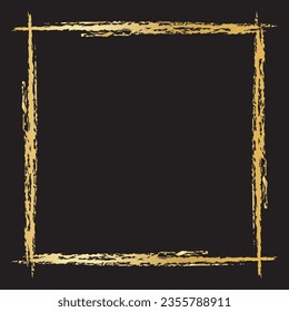 Gold  square on a dark background. Premium design template. Luxury style. Vector illustration