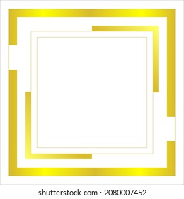 Gold square photo frame vector