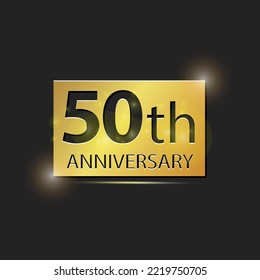 Gold square plate Elegant logo 50th year anniversary celebration