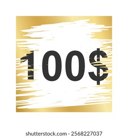 Gold square scratch card surface with scraped texture and money winning text. Winner lottery, sale coupon, jackpot scratchcards template. Vector illustration.