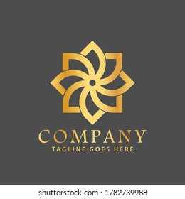 Plantilla de Ilustración del Vector de diseño de logotipos abstractos Gold Square Star