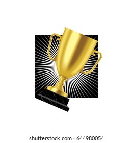 gold square trophy cup