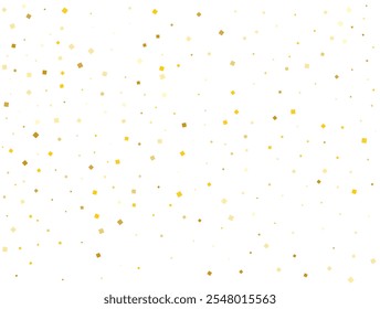 Gold Squares. Confetti celebration, Falling golden abstract decoration for party