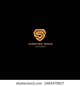 DISEÑO DEL LOGOTIPO DEL ESCUDO GEOMÉTRICO EN FORMA DE S
