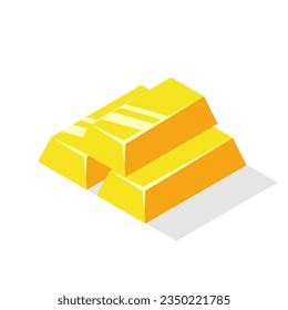 Icono de barras de pila de oro. Imagen de cliente aislada en fondo blanco