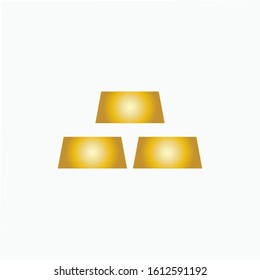 Gold Stack Icon. Golden or Investment  Illustration As A Simple Vector Sign & Trendy Symbol for Design and Websites, Presentation or Mobile Application. 