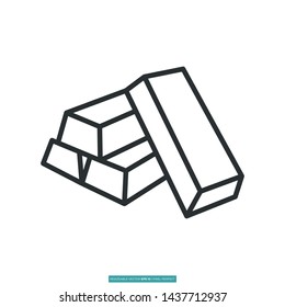 Gold Stack Icon Vector Illustration Logo Template For Website Or Mobile App