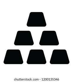 
Gold stack often used for reserves in banks 
