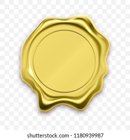 Gold stamp wax seal approval vector sealing retro label set. Quality garantee label