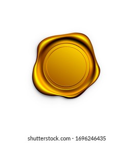 Gold stamp. Wax seal. Retro label. Quality garantee label. Vector illustration