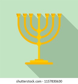 Gold stand for candle icon. Flat illustration of gold stand for candle vector icon for web design