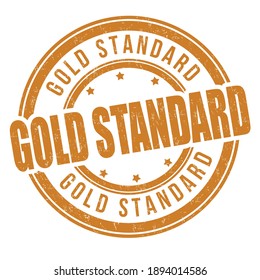 Gold standard grunge rubber stamp on white background, vector illustration