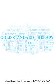 Gold Standard Therapy Word Cloud. Wordcloud Made With Text Only.