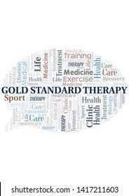 Gold Standard Therapy Word Cloud. Wordcloud Made With Text Only.