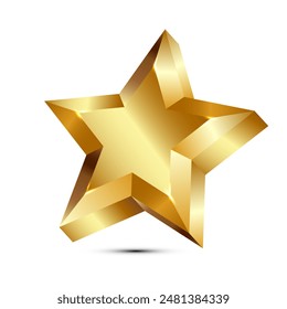 estrella de oro, estrella de oro 3d, icono de estrella de oro	