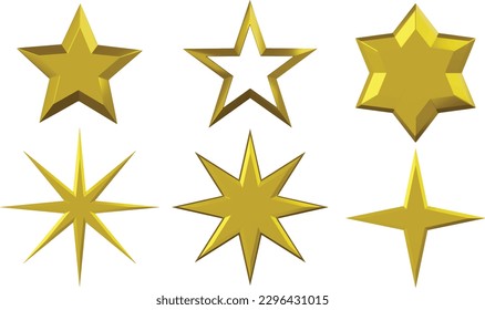 gold star 3d set,for win and award