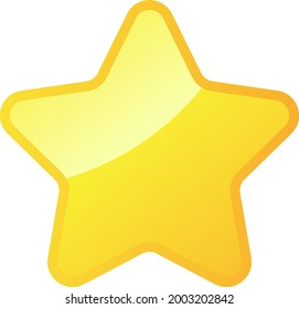 A Gold Star - Amazing vector icon of a gold rounded star suitable for game, animation, apps, icon, sign, sticker, children book, decoration, and illustration in general - Vector Icon