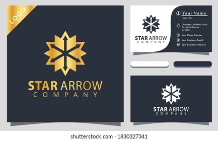 Gold Star Arrow logo design inspiraton, business card