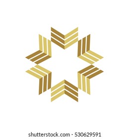 Gold Star Arrow Logo Template Illustration Design. Vector EPS 10.
